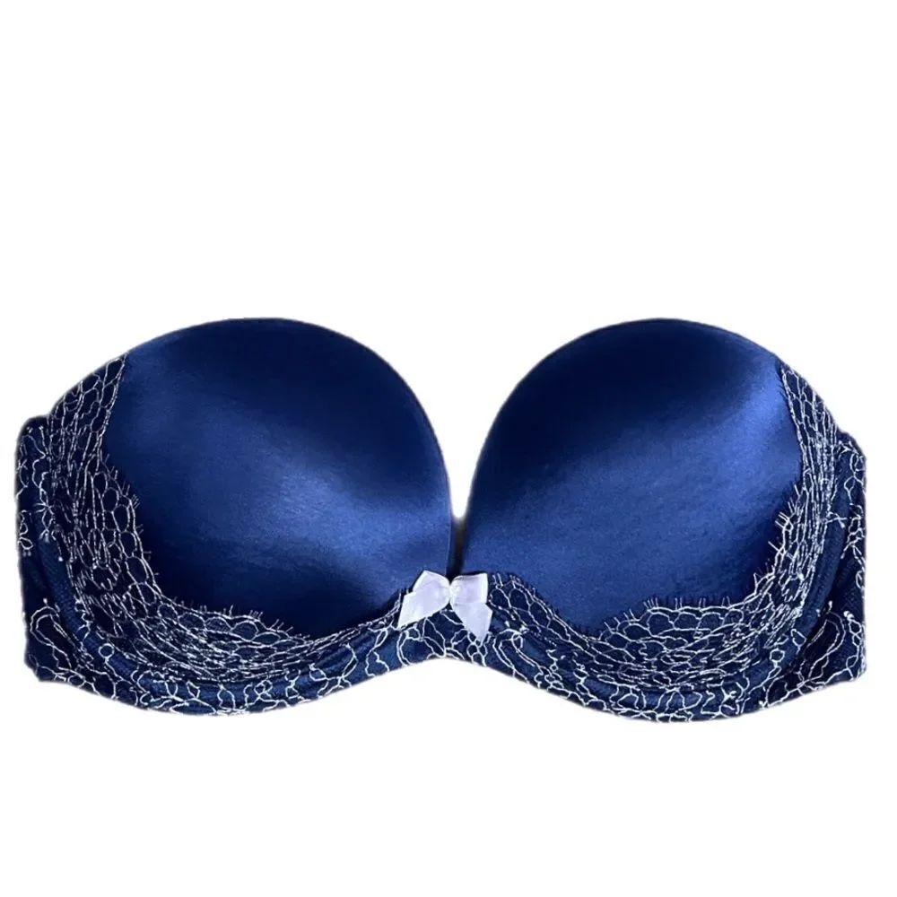 Victoria’s Secret Very Sexy Strapless Multi-way Padded Satin / Lace trim bra 32D